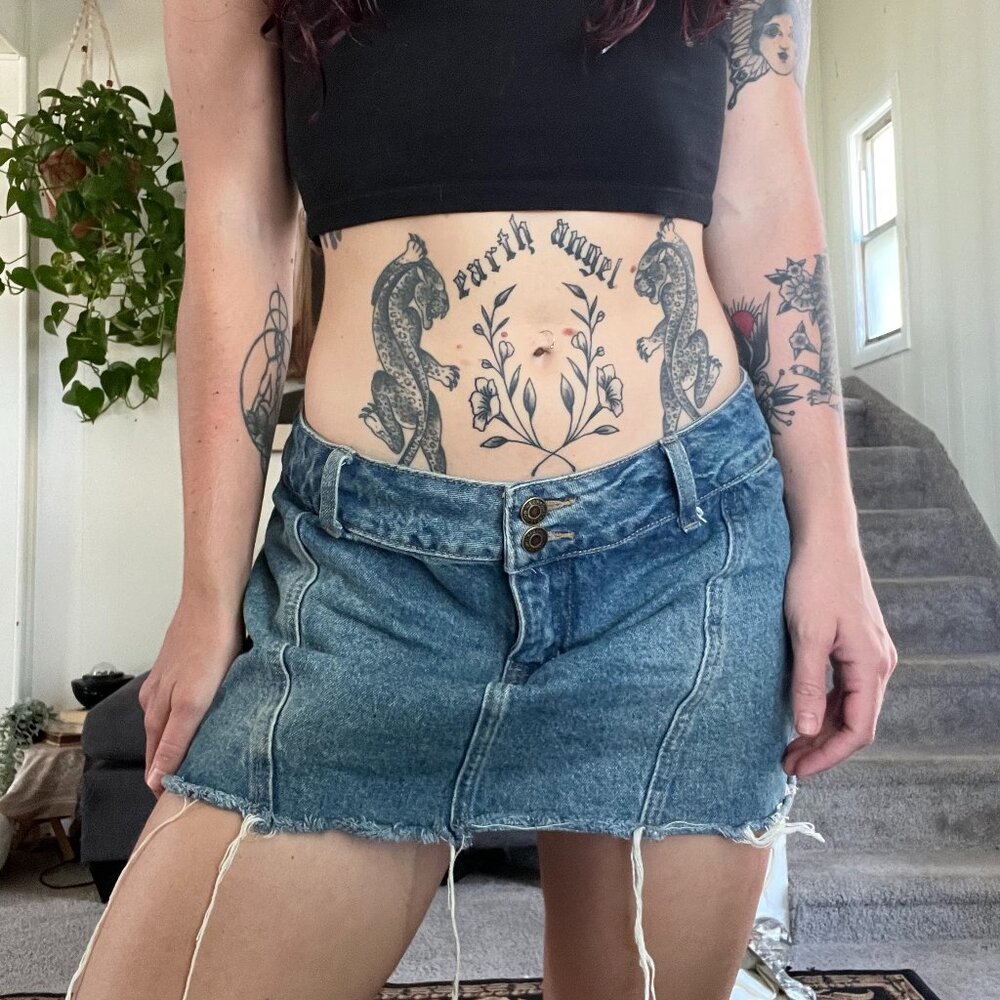 Edikted Denim Mini Skirt